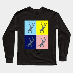 Three-Necked Dinosaur - Multicolor | Long Neck Dino Long Sleeve T-Shirt